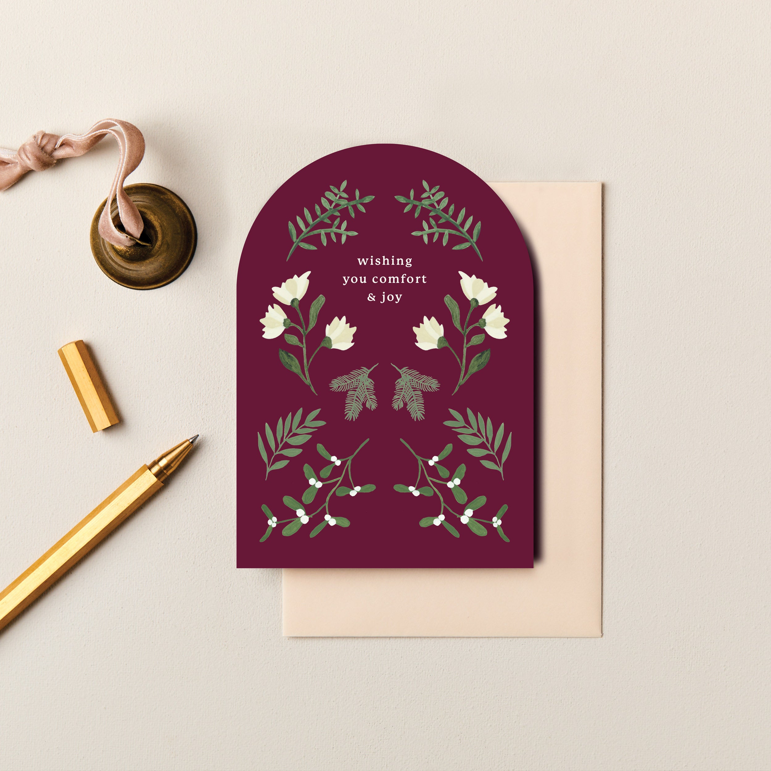 Comfort & Joy Arched Christmas Card