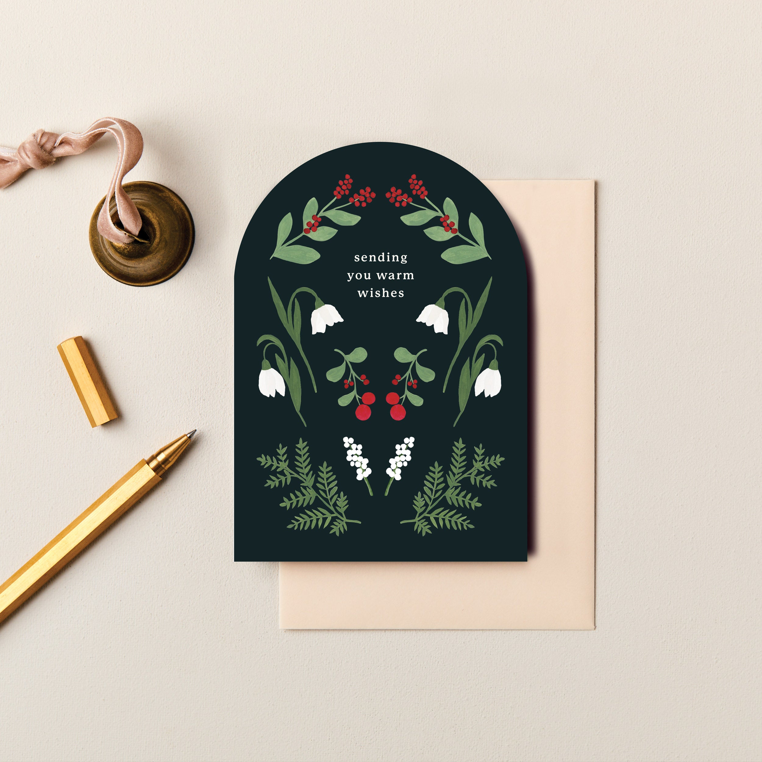 Warm Wishes Arched Christmas Card