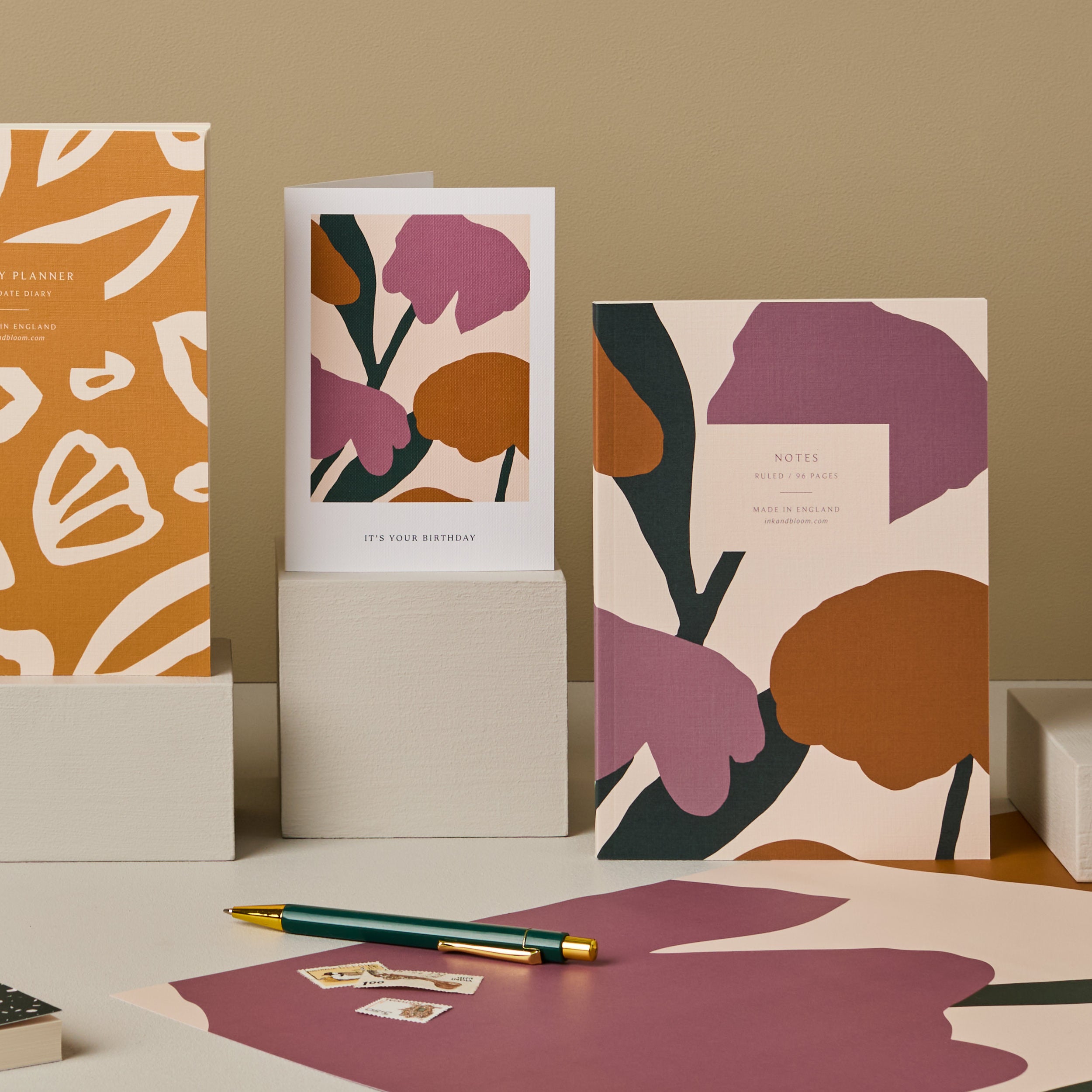 Ruled Notebook in Floral Pattern