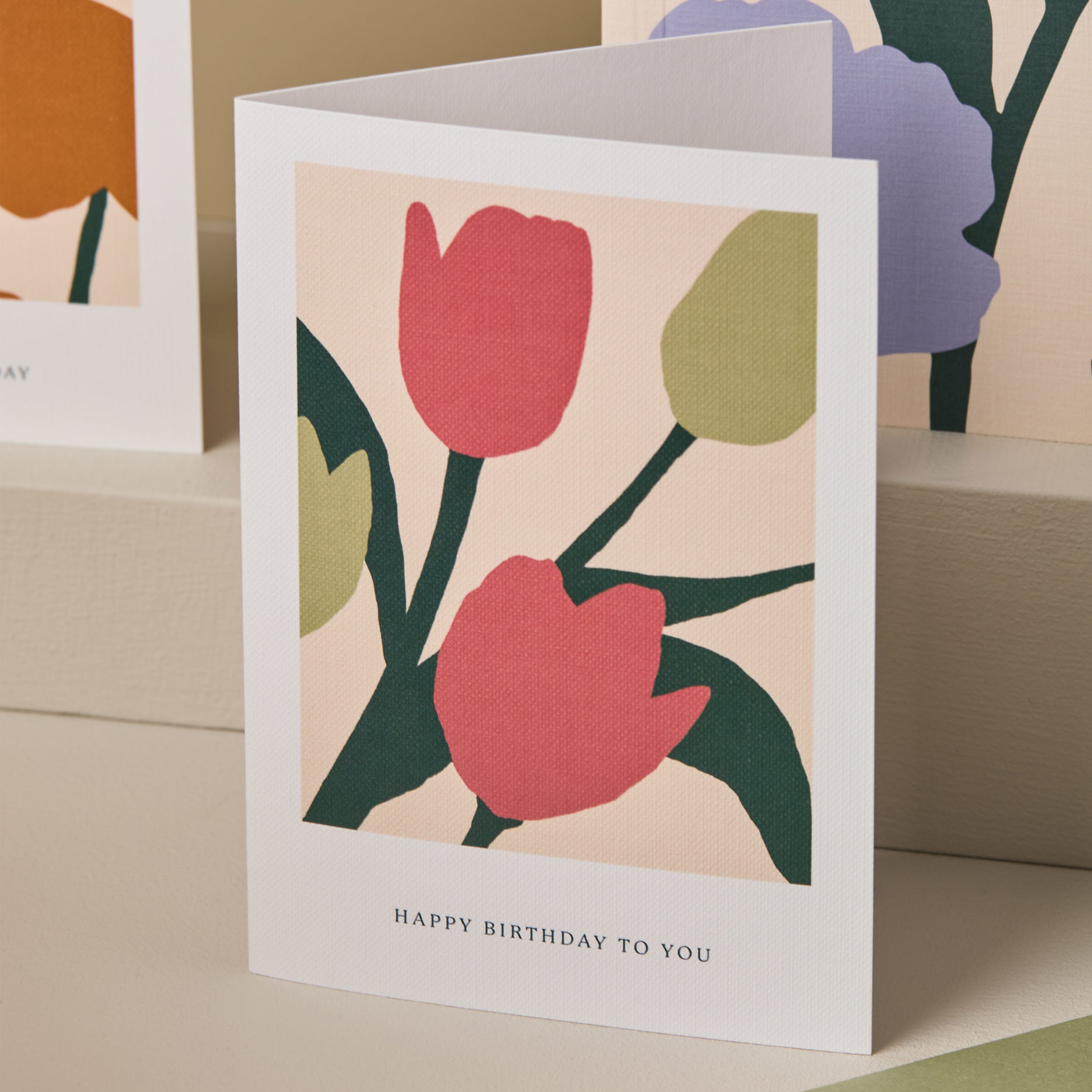 Happy Birthday To You Tulips Floral Blooms Card SECONDS SALE