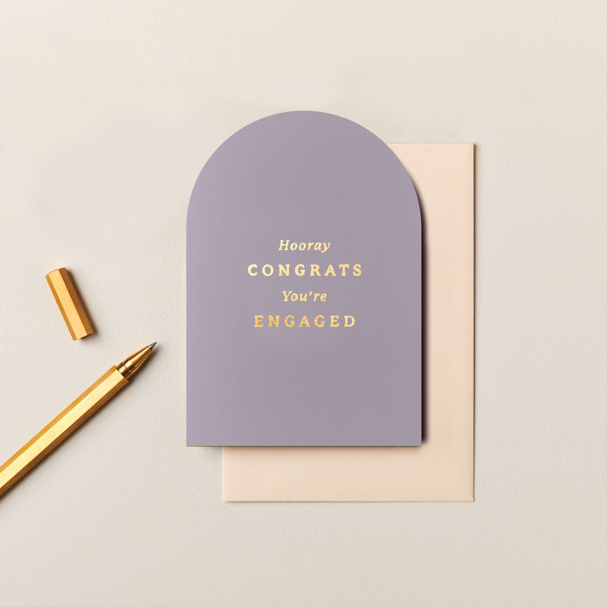 You're Engaged Arched Foiled Card