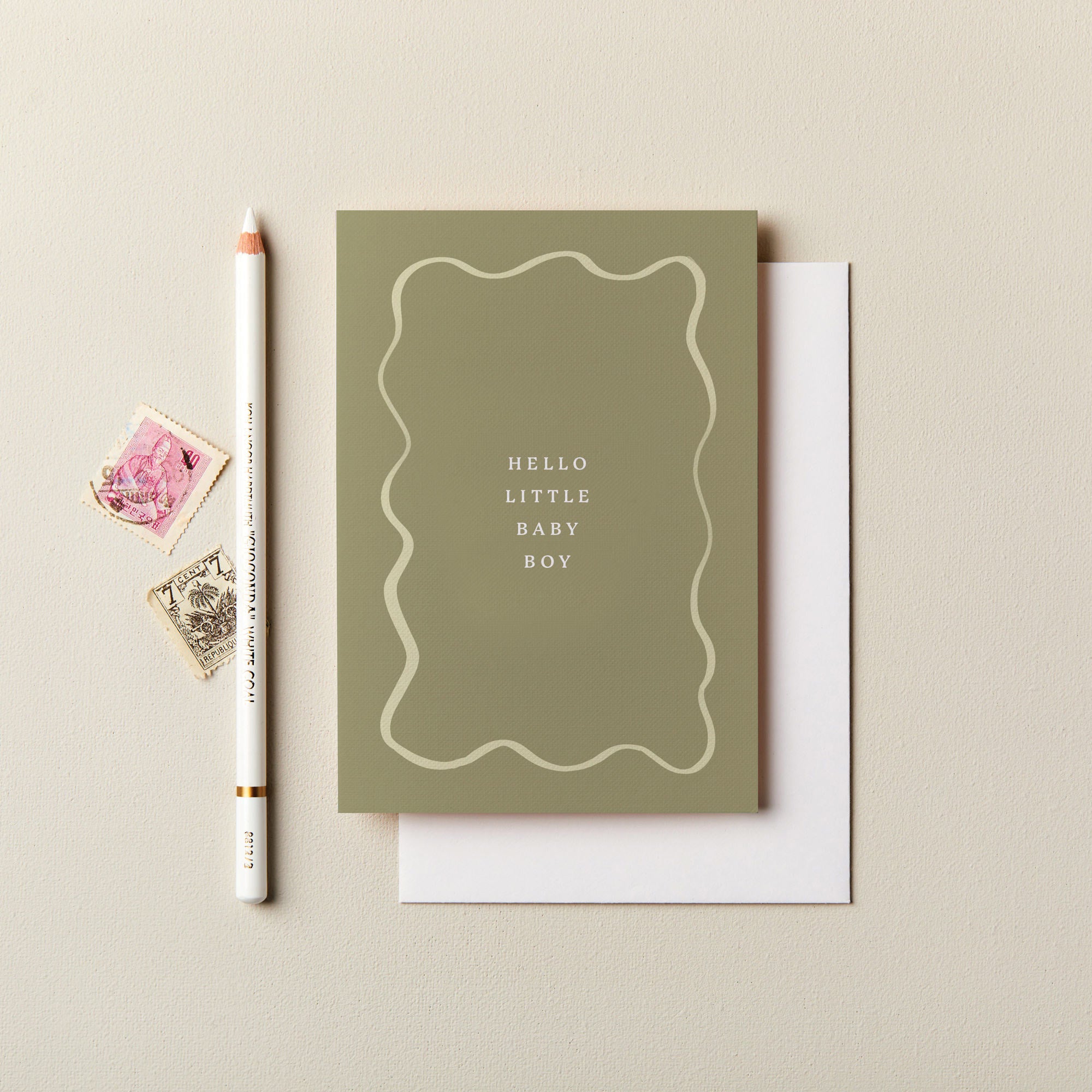 Hello Little Baby Boy Frame Card