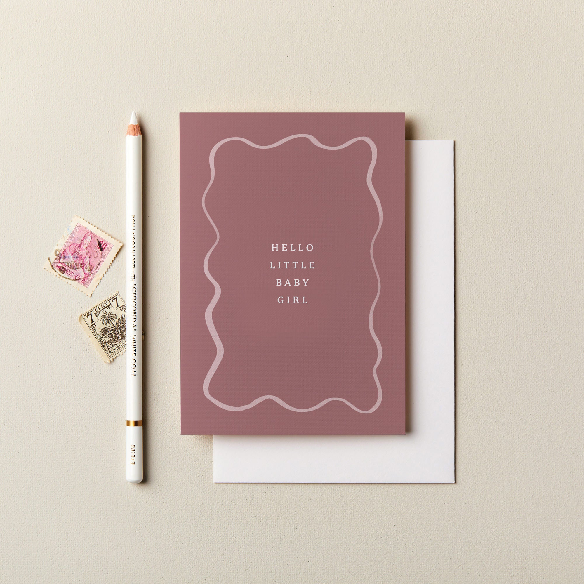 Hello Little Baby Girl Frame Card