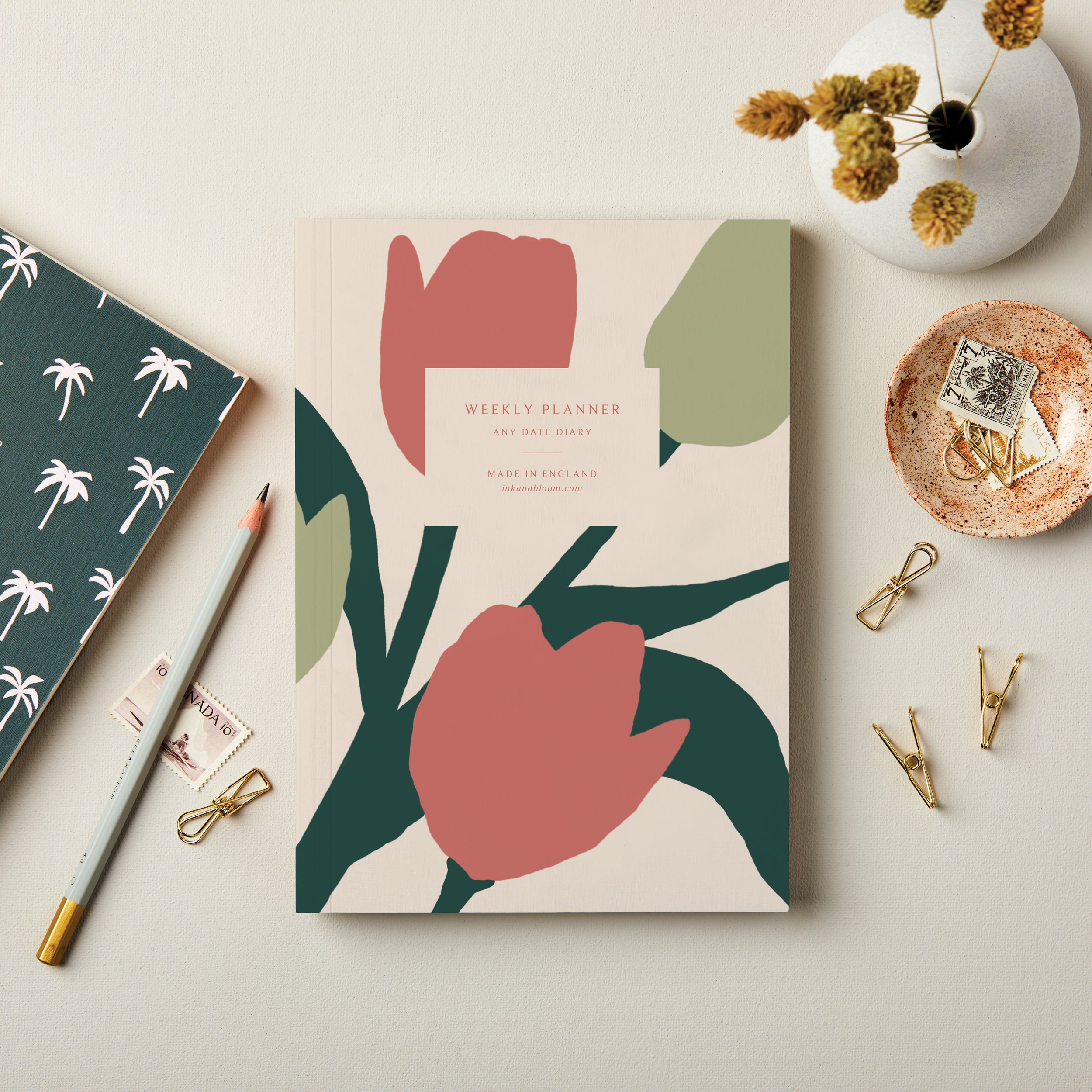 Weekly Planner, A5, Undated in Tulip Bloom