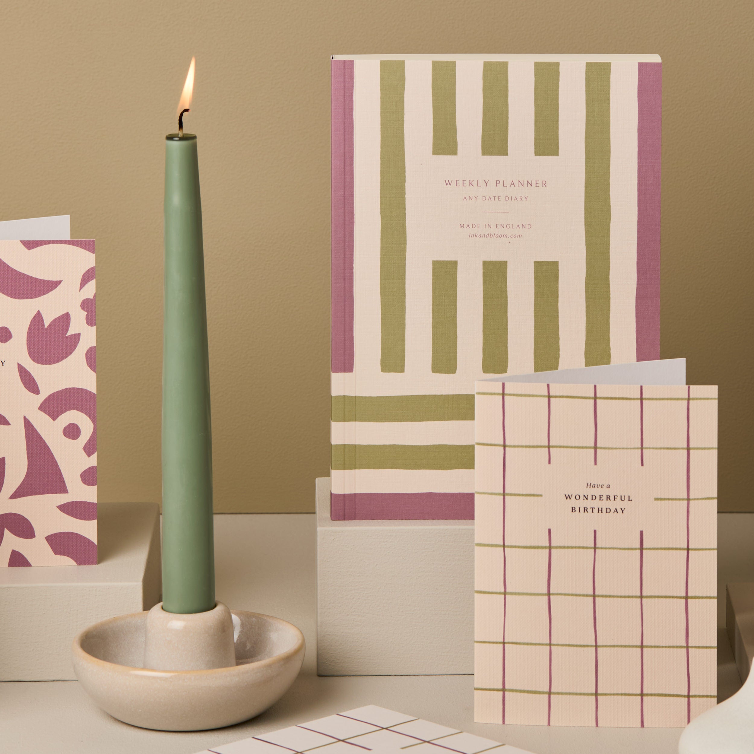 Purple & Green Stripes | A5 Undated Weekly Planner
