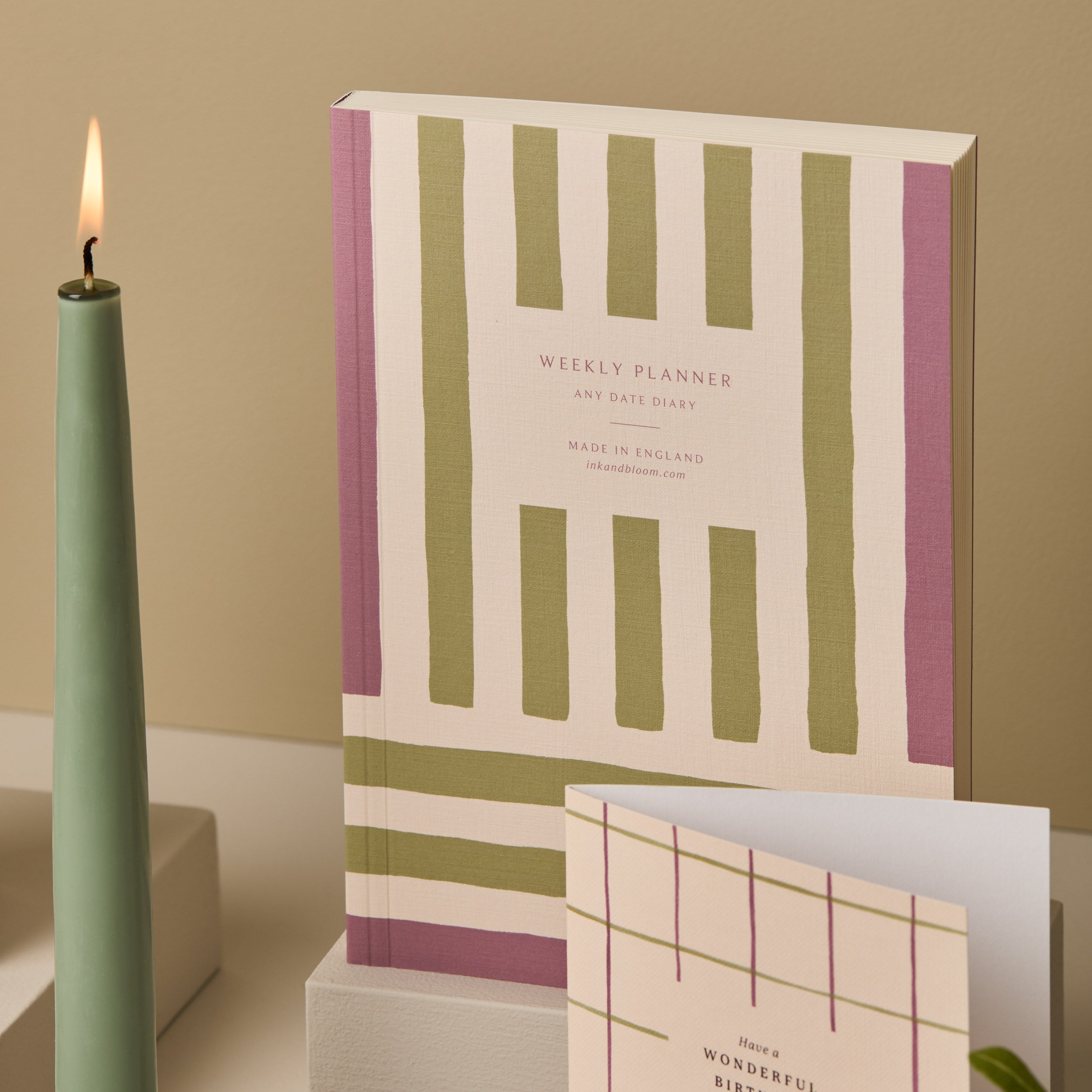 Purple & Green Stripes | A5 Undated Weekly Planner