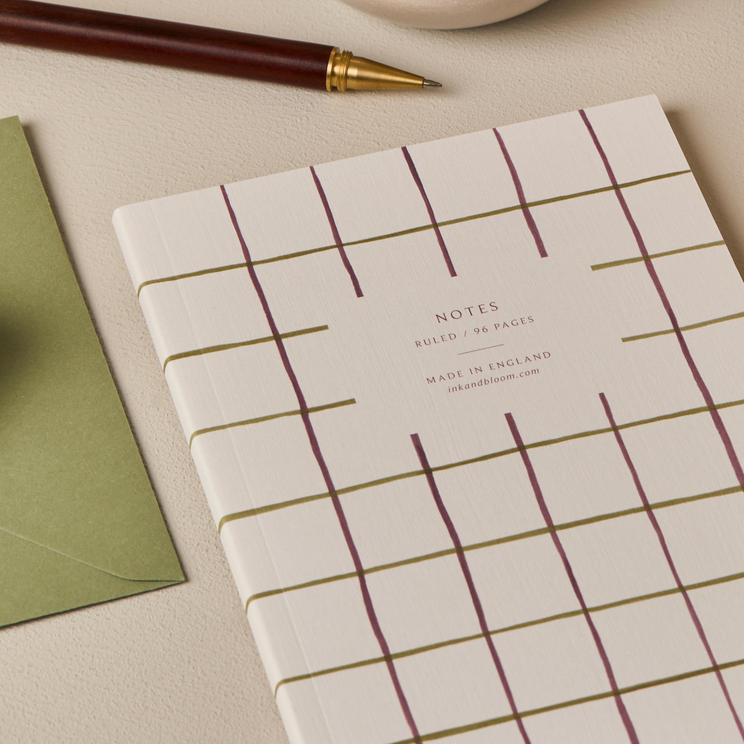 Ruled Notebook in Check Pattern