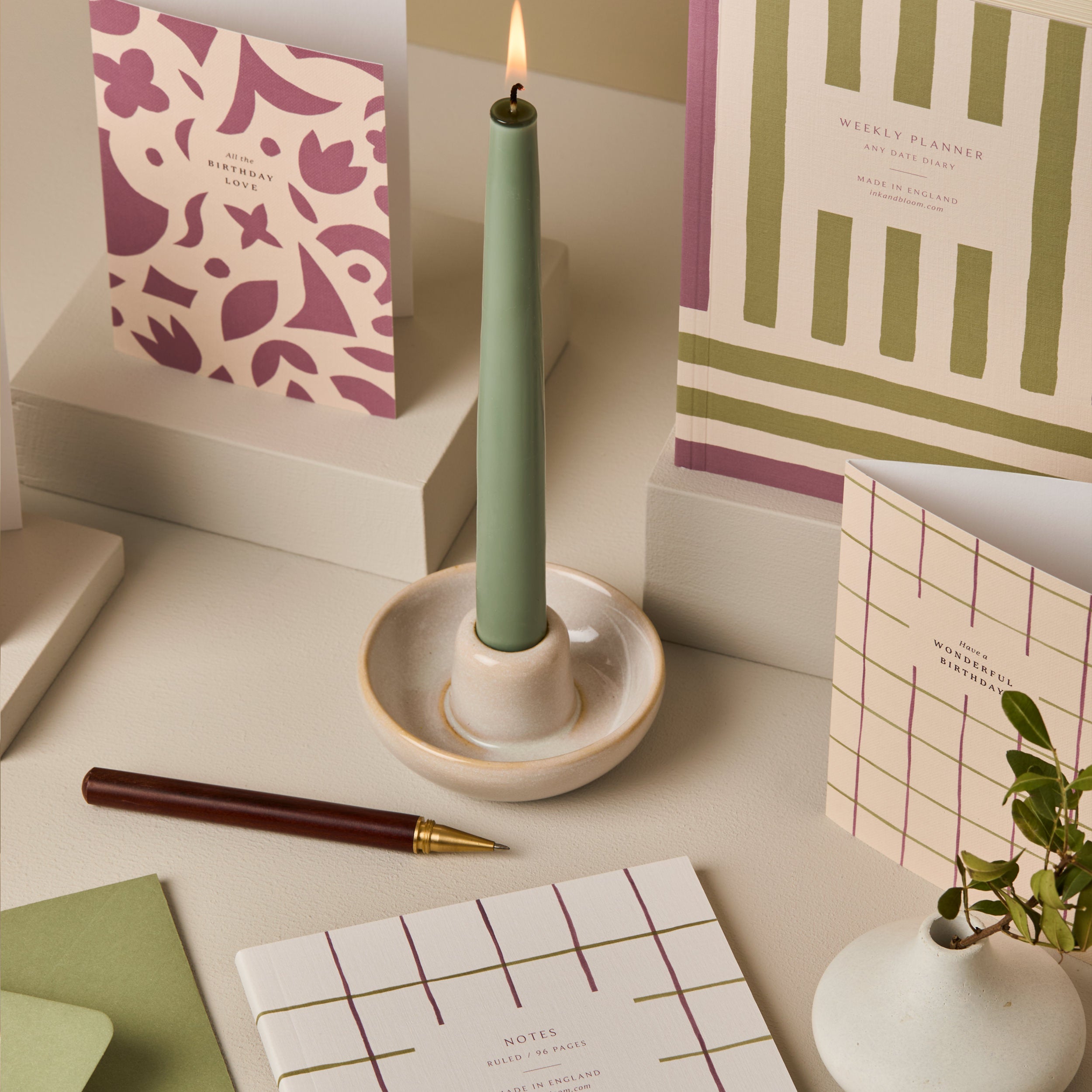Purple & Green Stripes | A5 Undated Weekly Planner