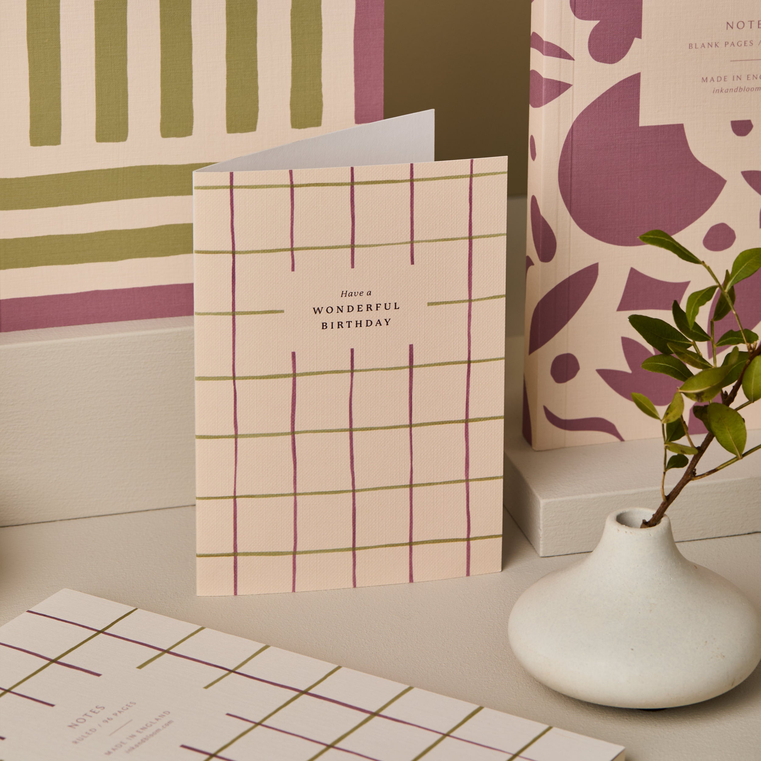 Ruled Notebook in Check Pattern