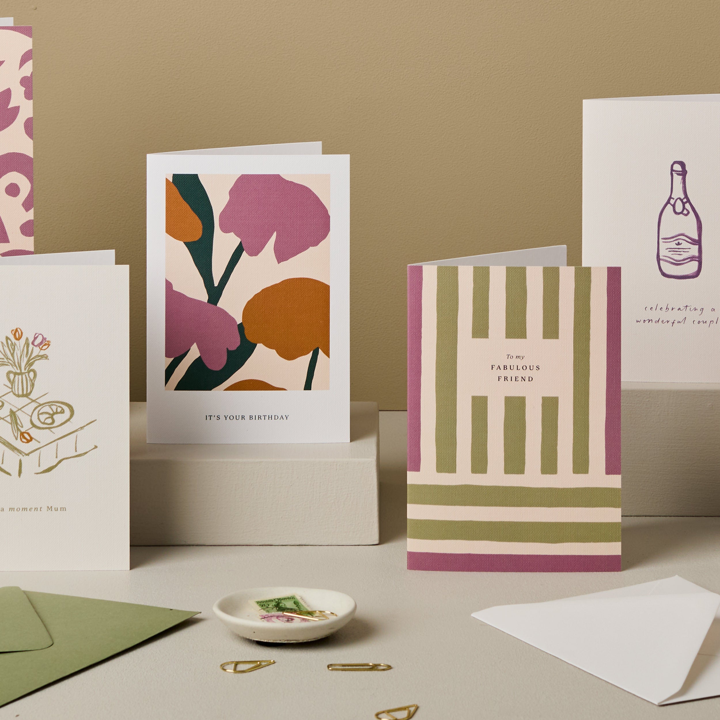 To My Fabulous Friend Stripes Card Purple and Green SECONDS SALE