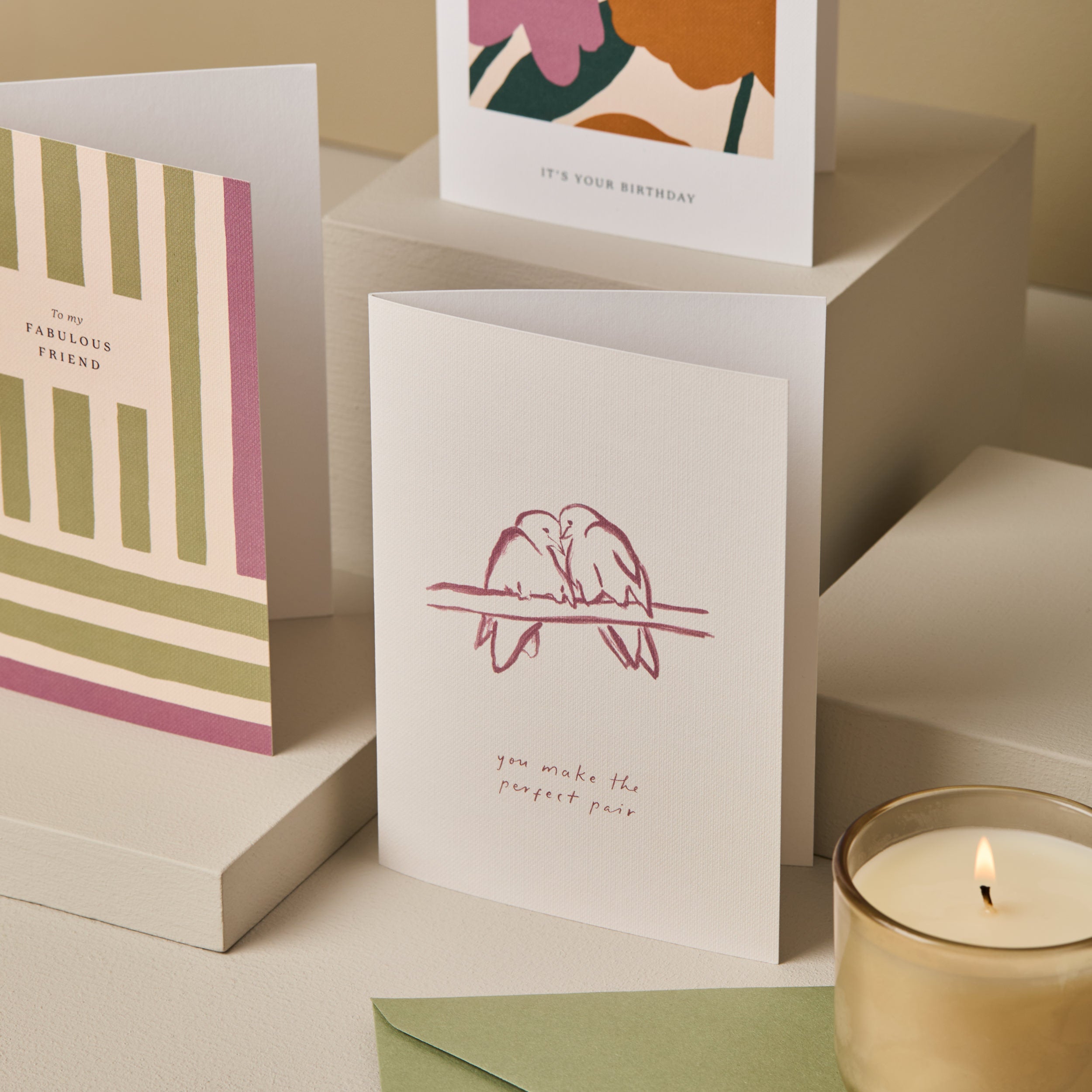 To My Fabulous Friend Stripes Card Purple and Green SECONDS SALE