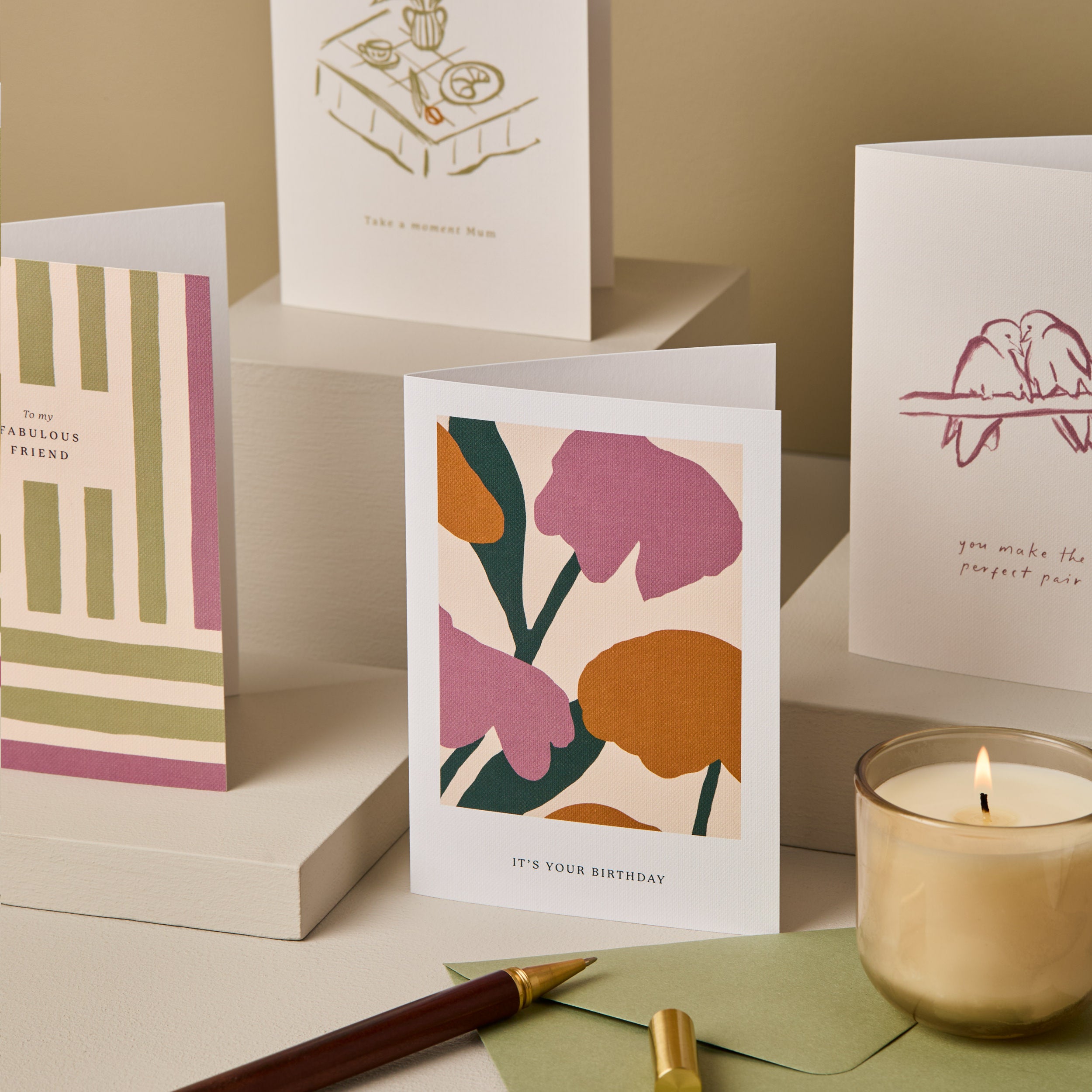 To My Fabulous Friend Stripes Card Purple and Green SECONDS SALE