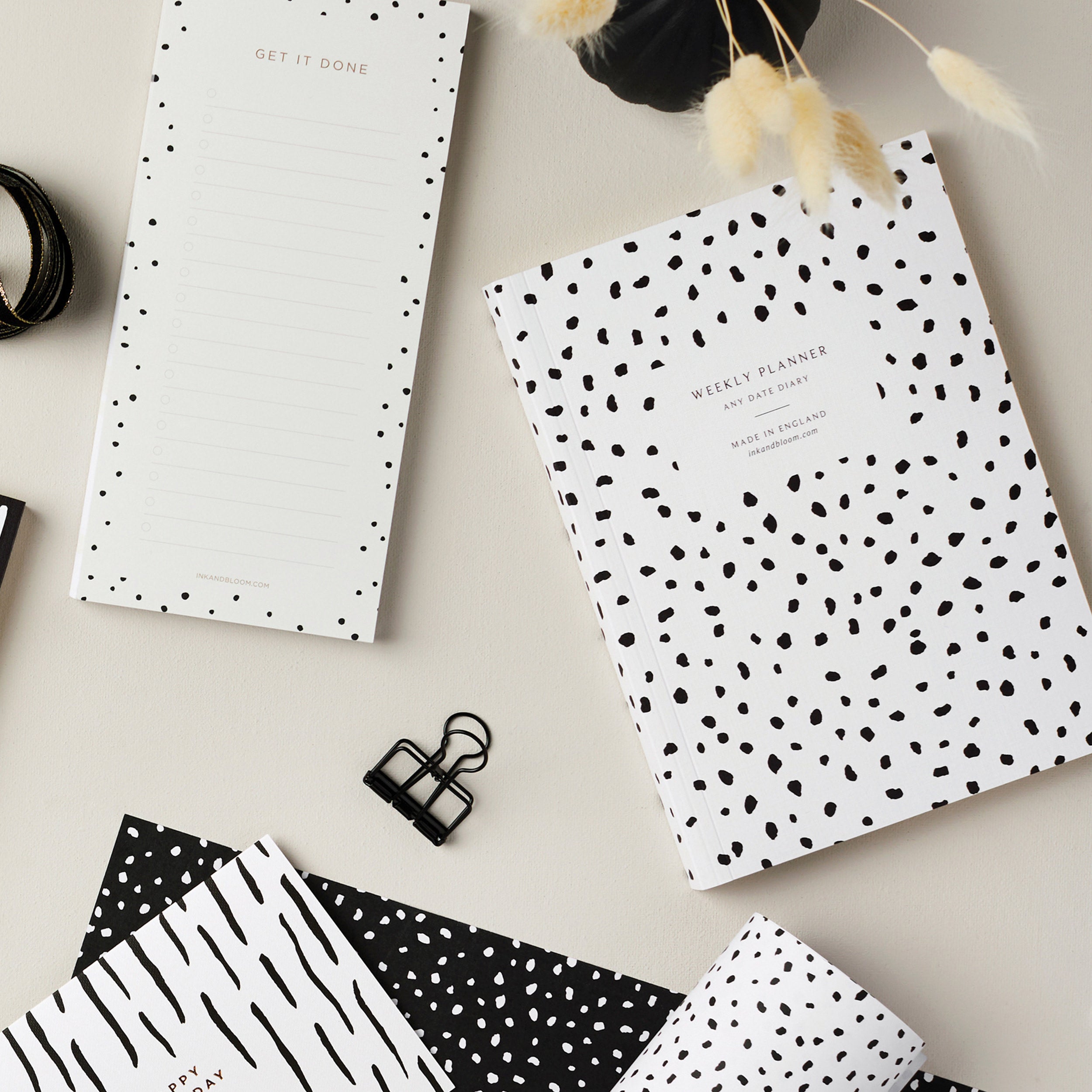 Monochrome Dalmatian | A5 Undated Weekly Planner