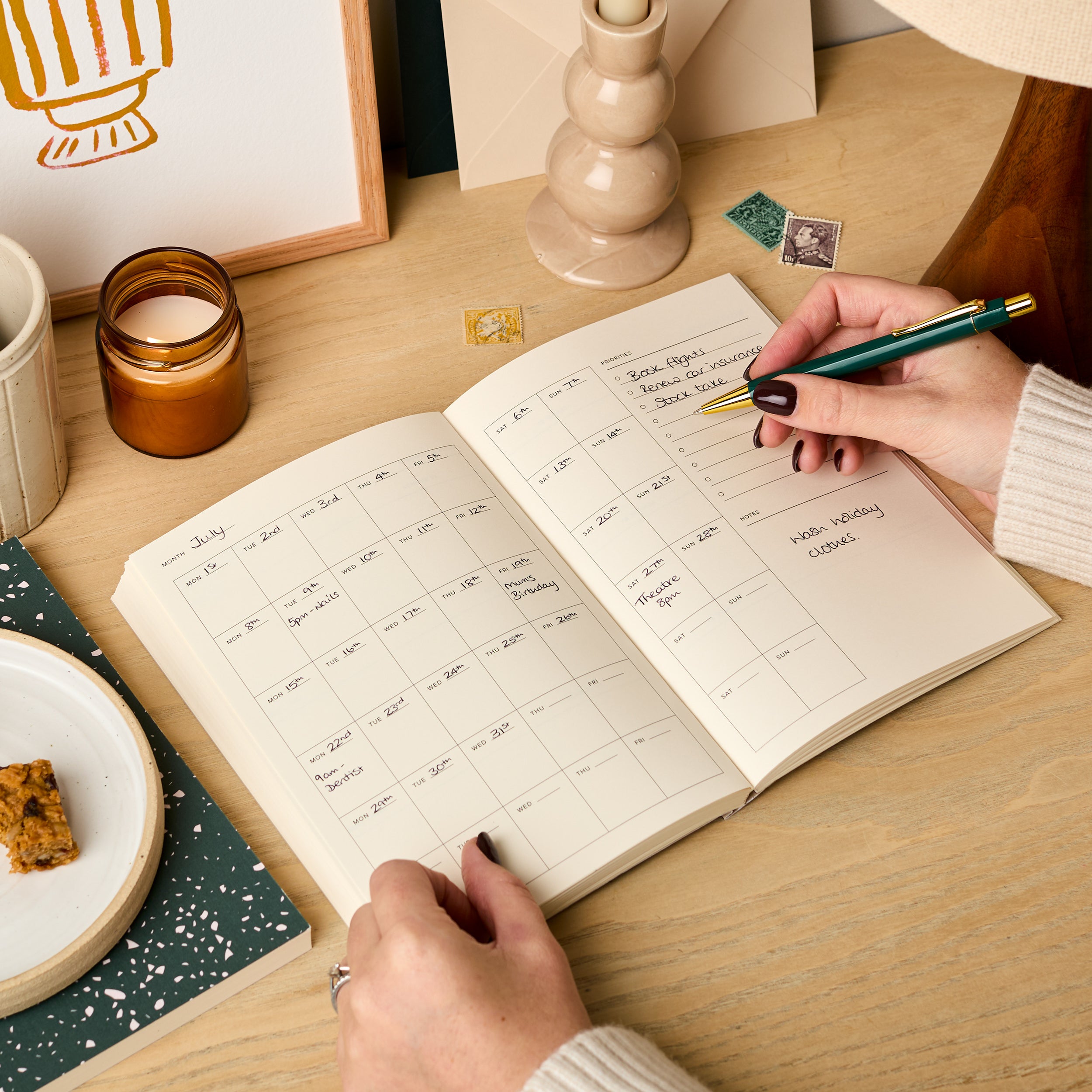 Purple & Green Stripes | A5 Undated Weekly Planner