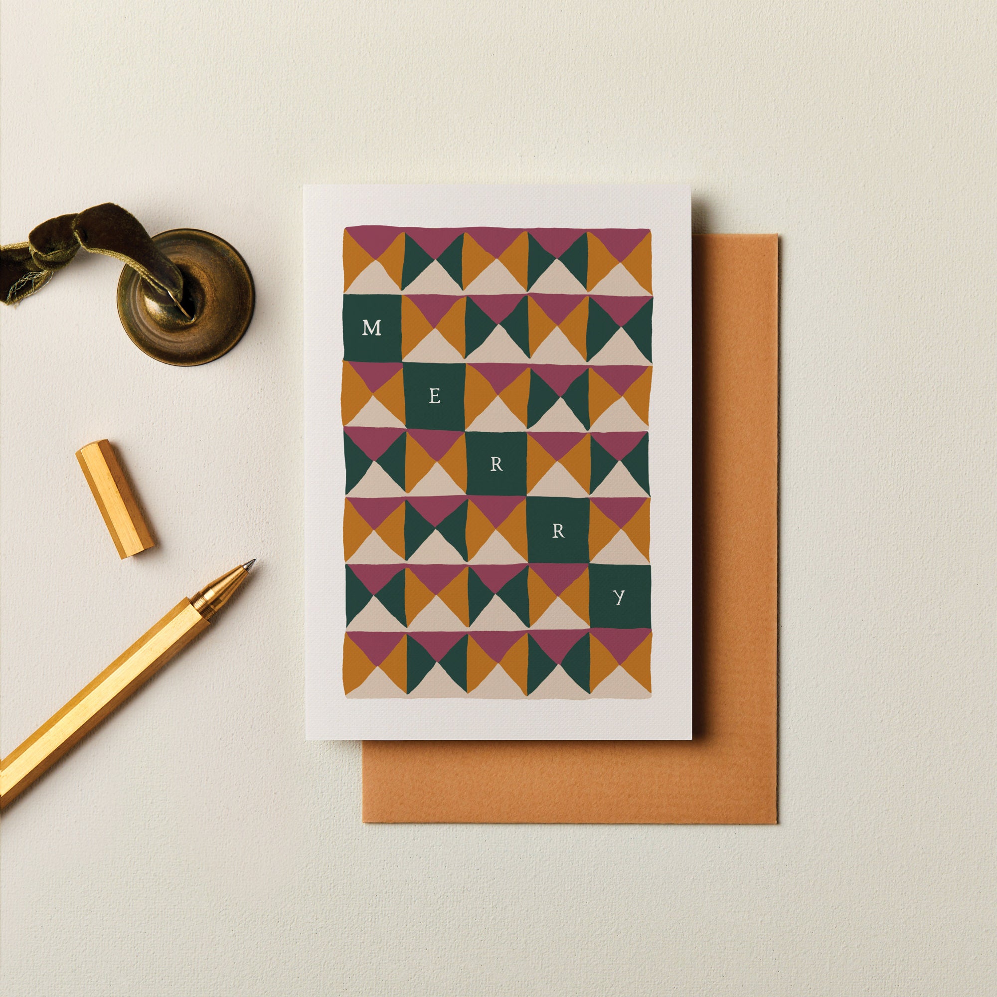 Pack of Four Geometric Christmas Cards