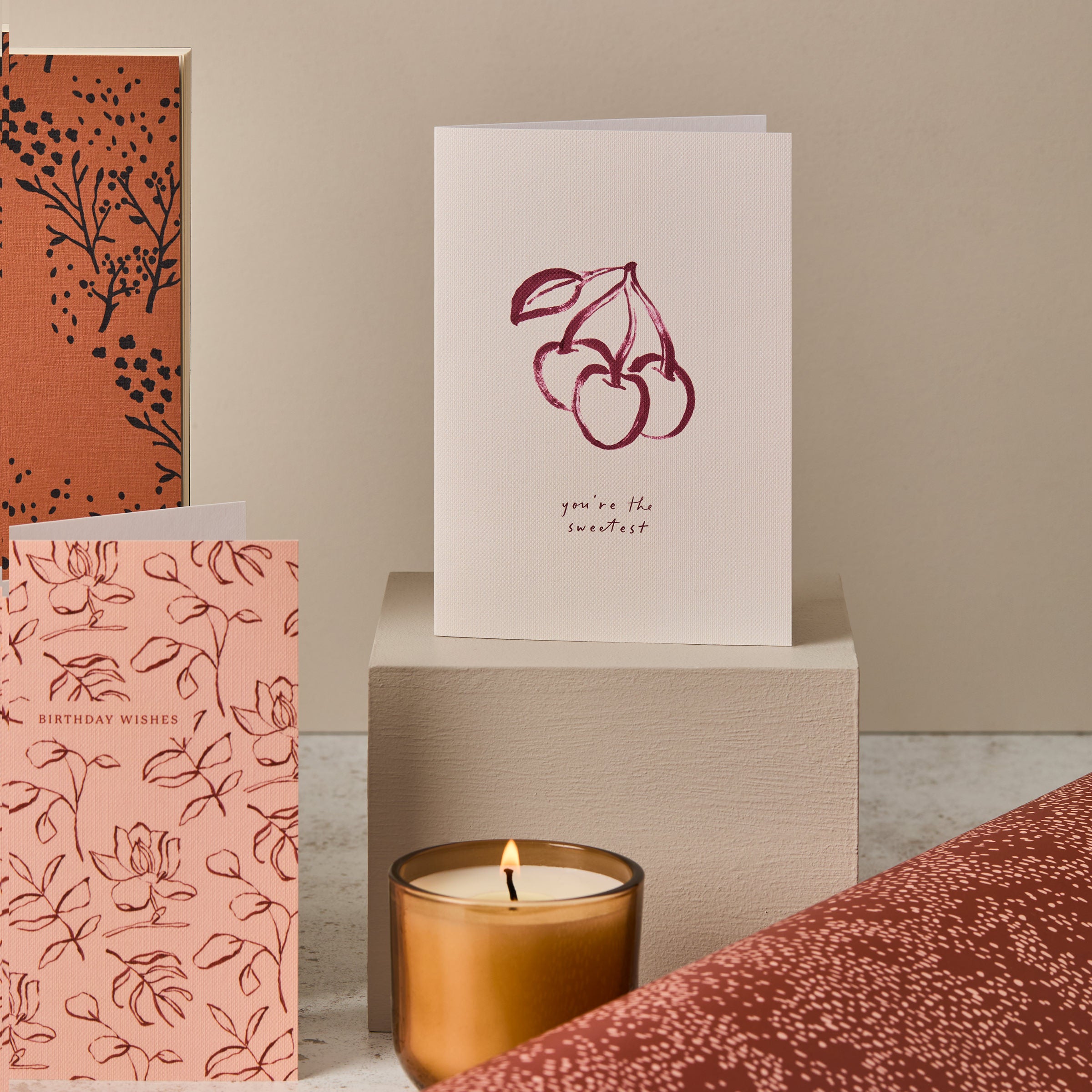You're the Sweetest Illustrated Cherry Thank You Card