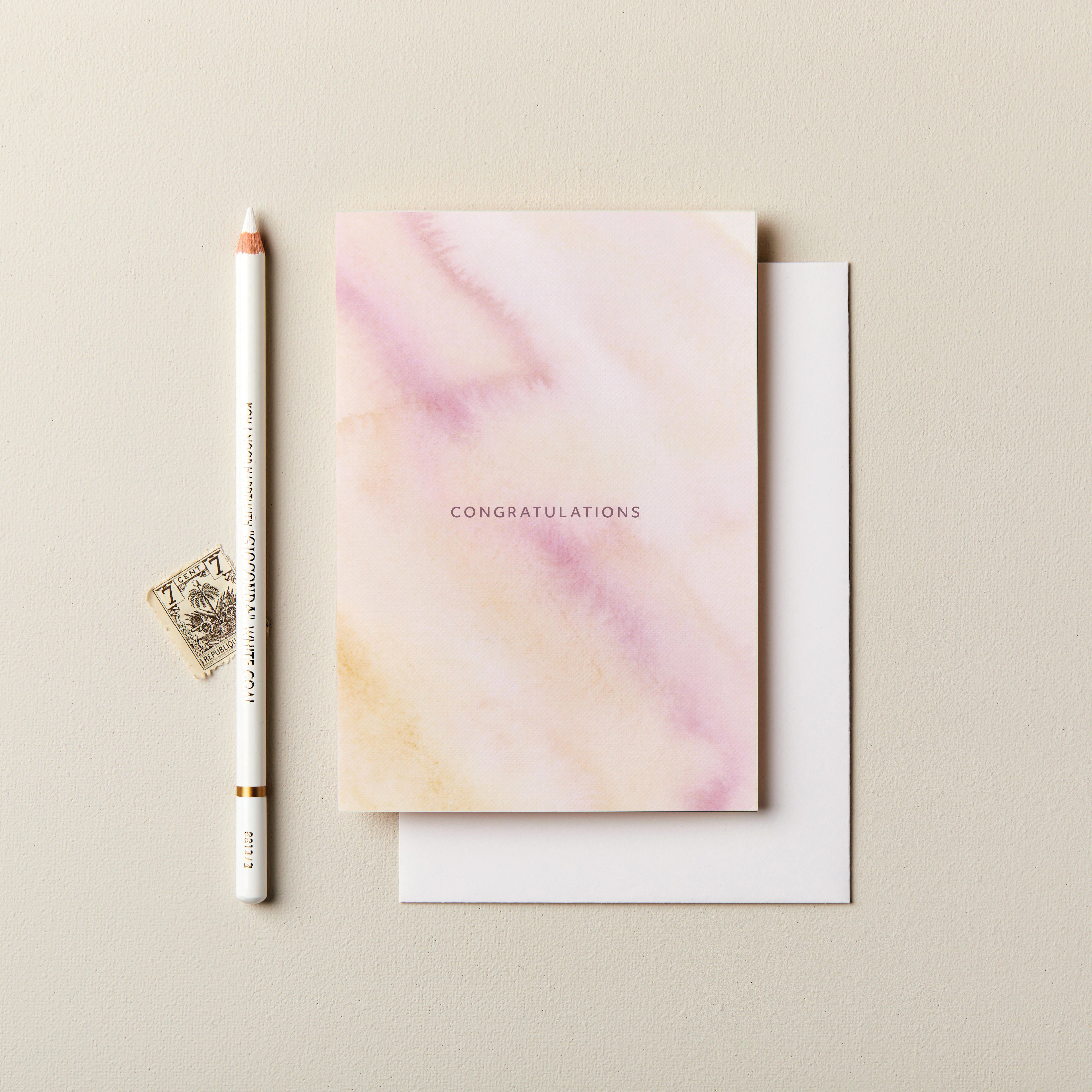 Watercolour Congratulations Card 120 x 170mm
