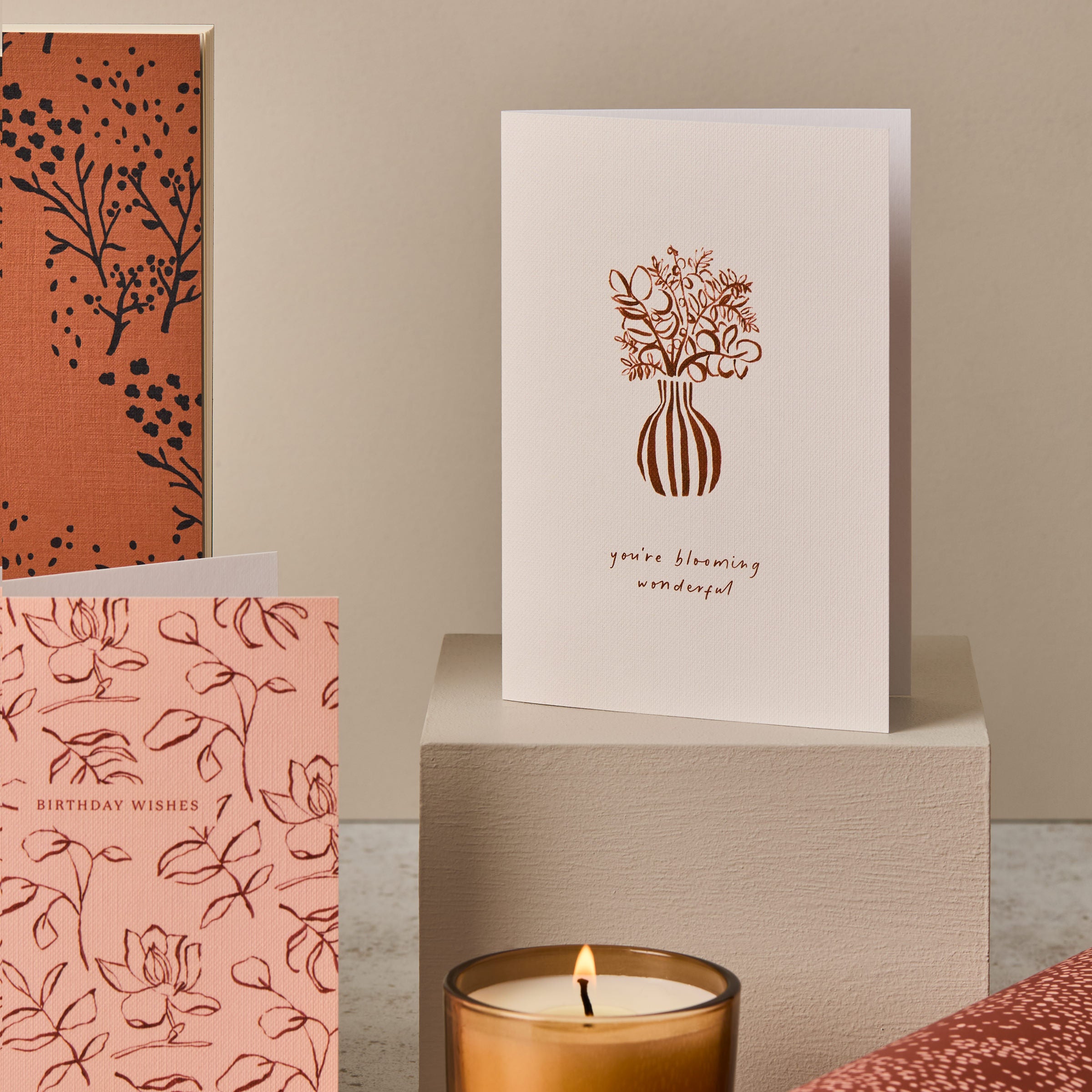You're Blooming Wonderful Flower Vase Illustrated Birthday Card