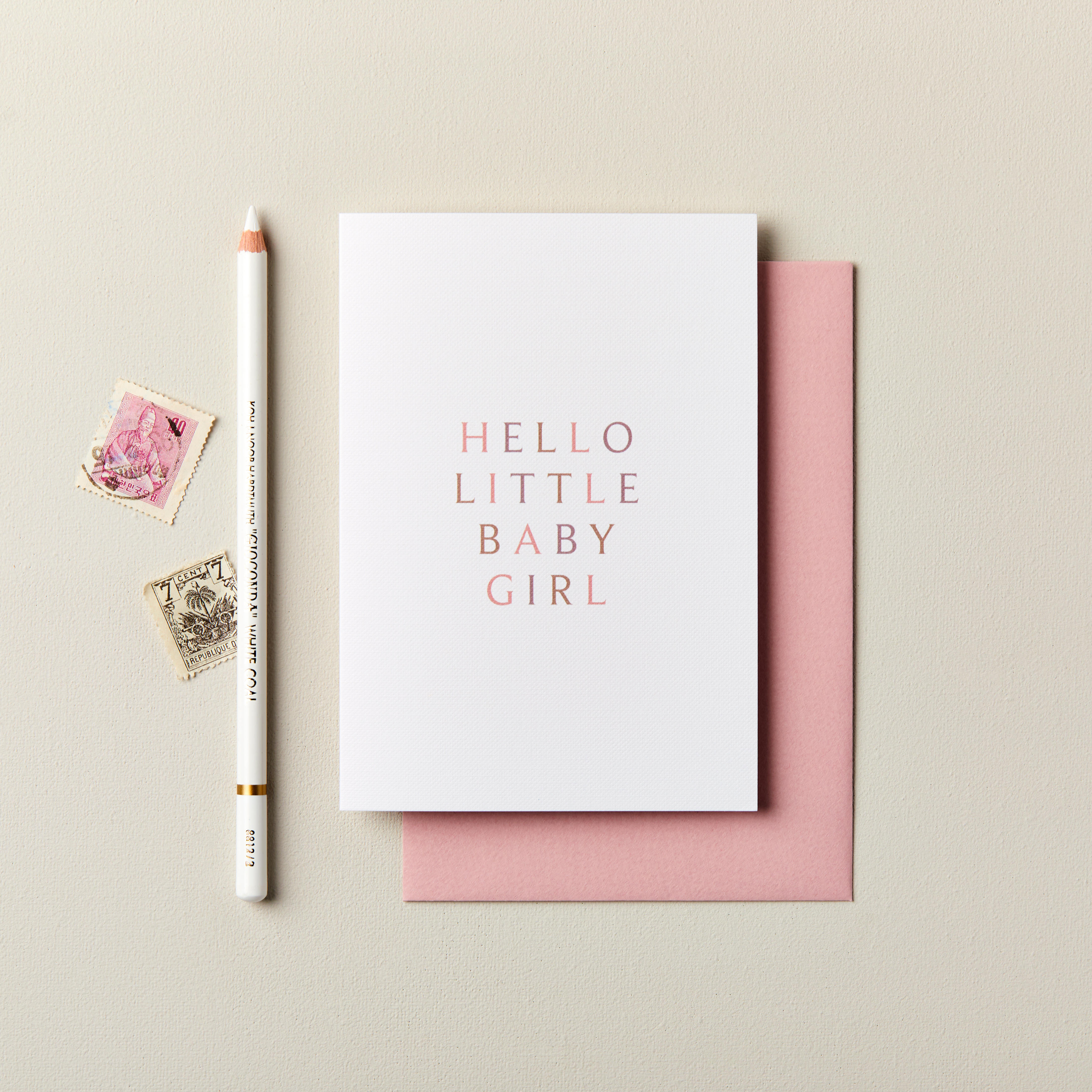 Hello Baby Girl Card SECONDS SALE