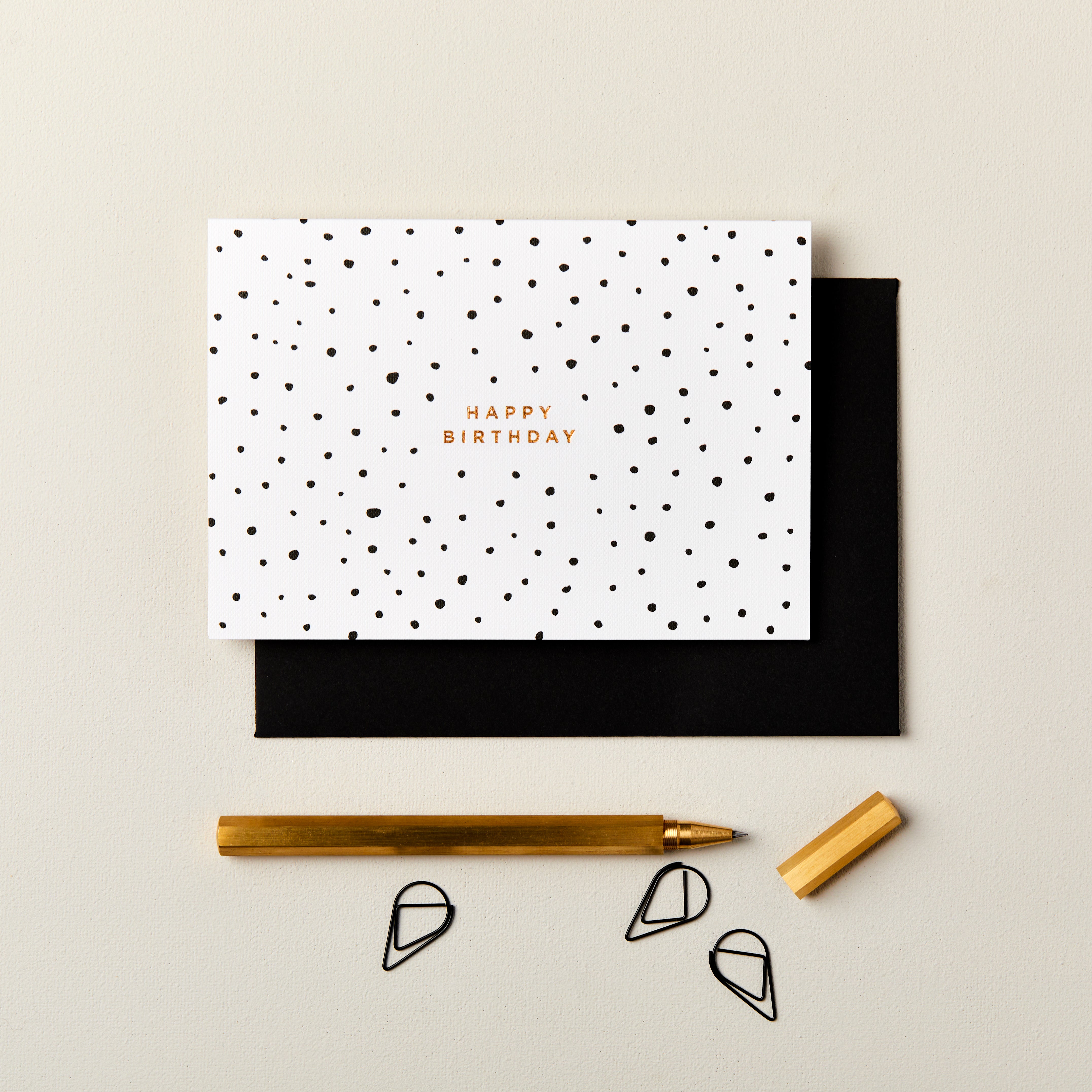 Happy Birthday Monochrome Spots Card SECONDS SALE