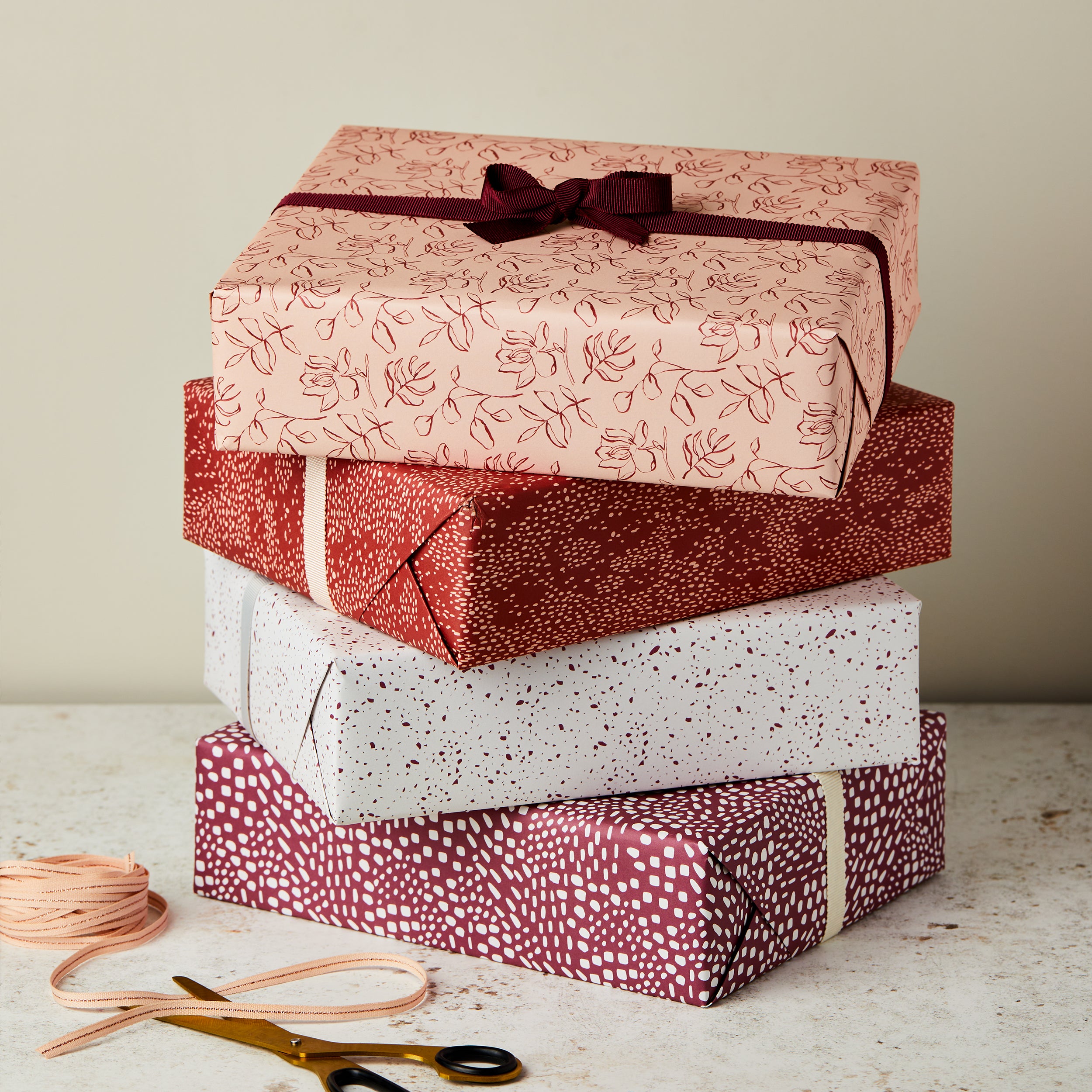 Abstract Blush and Cream Single Sided Wrap SECONDS SALE