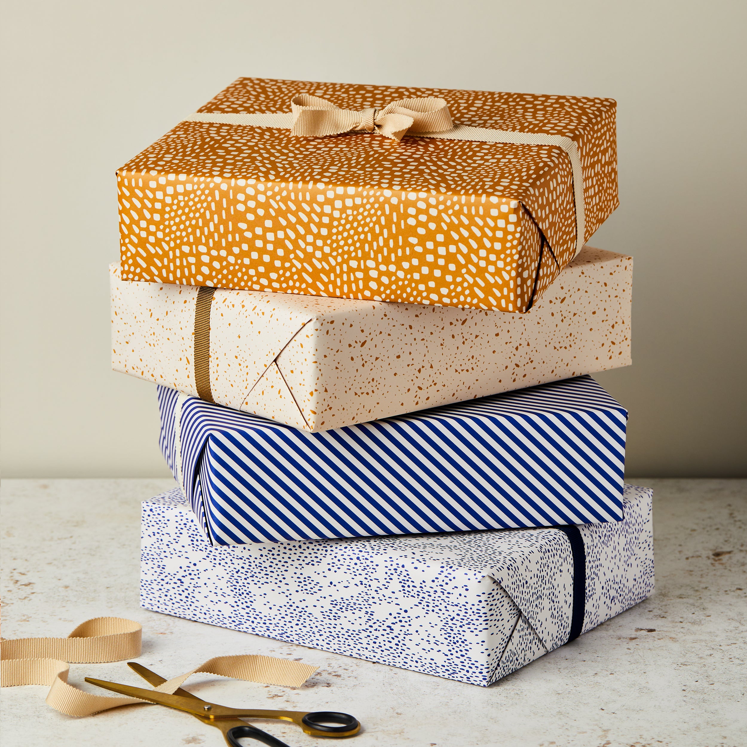 Cream and Mustard Terrazzo Single Sided Wrap