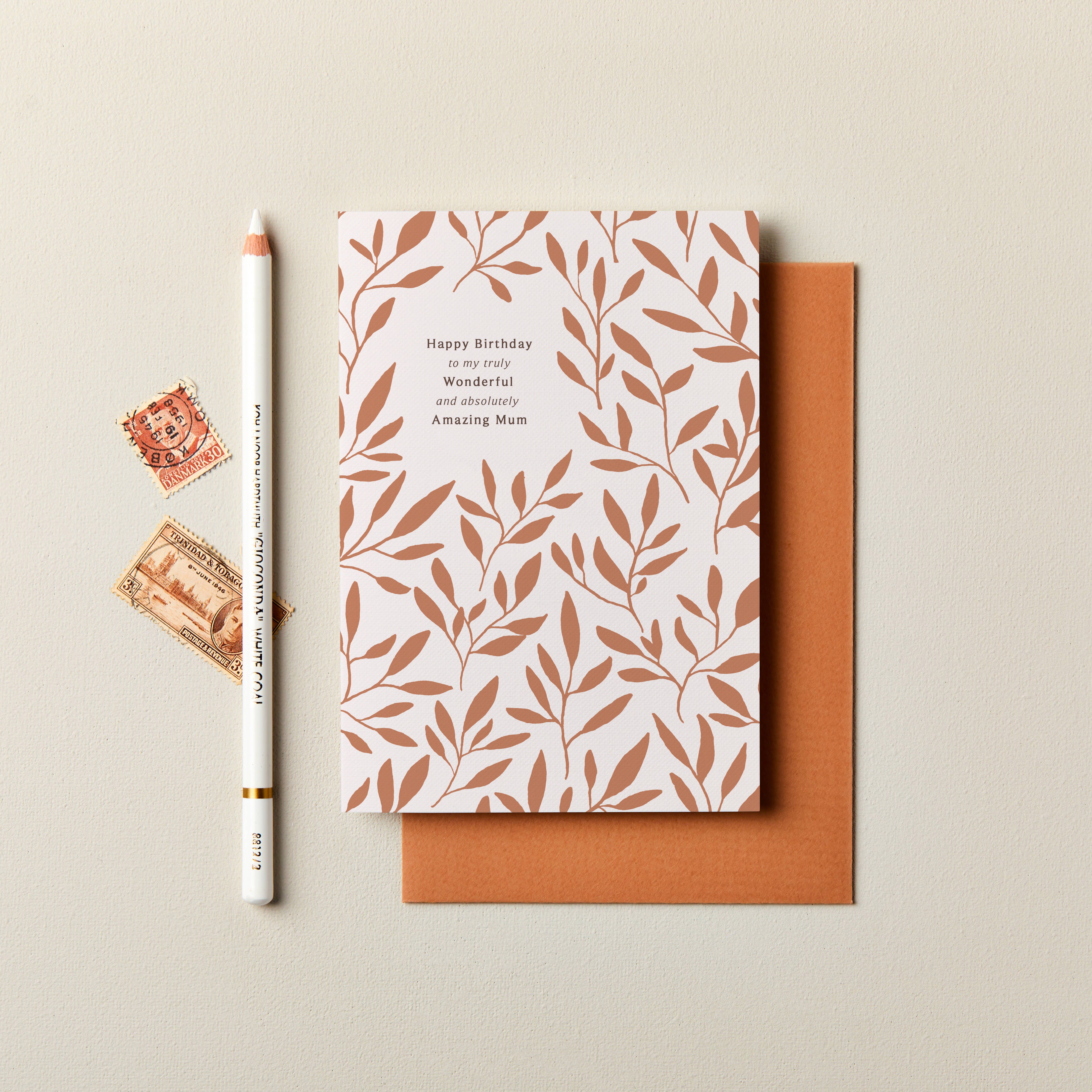 Botanical Happy Birthday Mum card