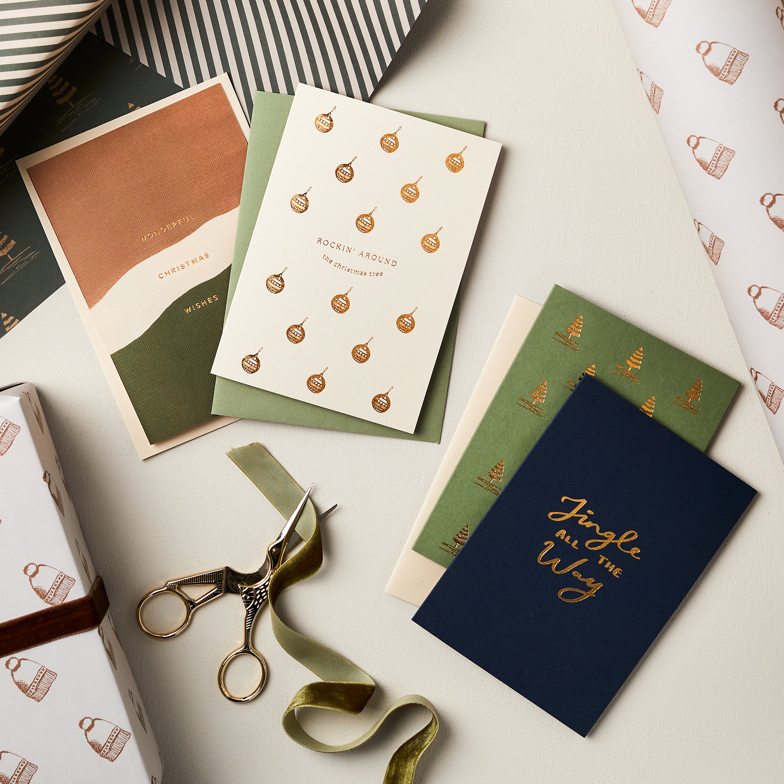Jingle all the Way Foiled Card in Caramel SECONDS SALE