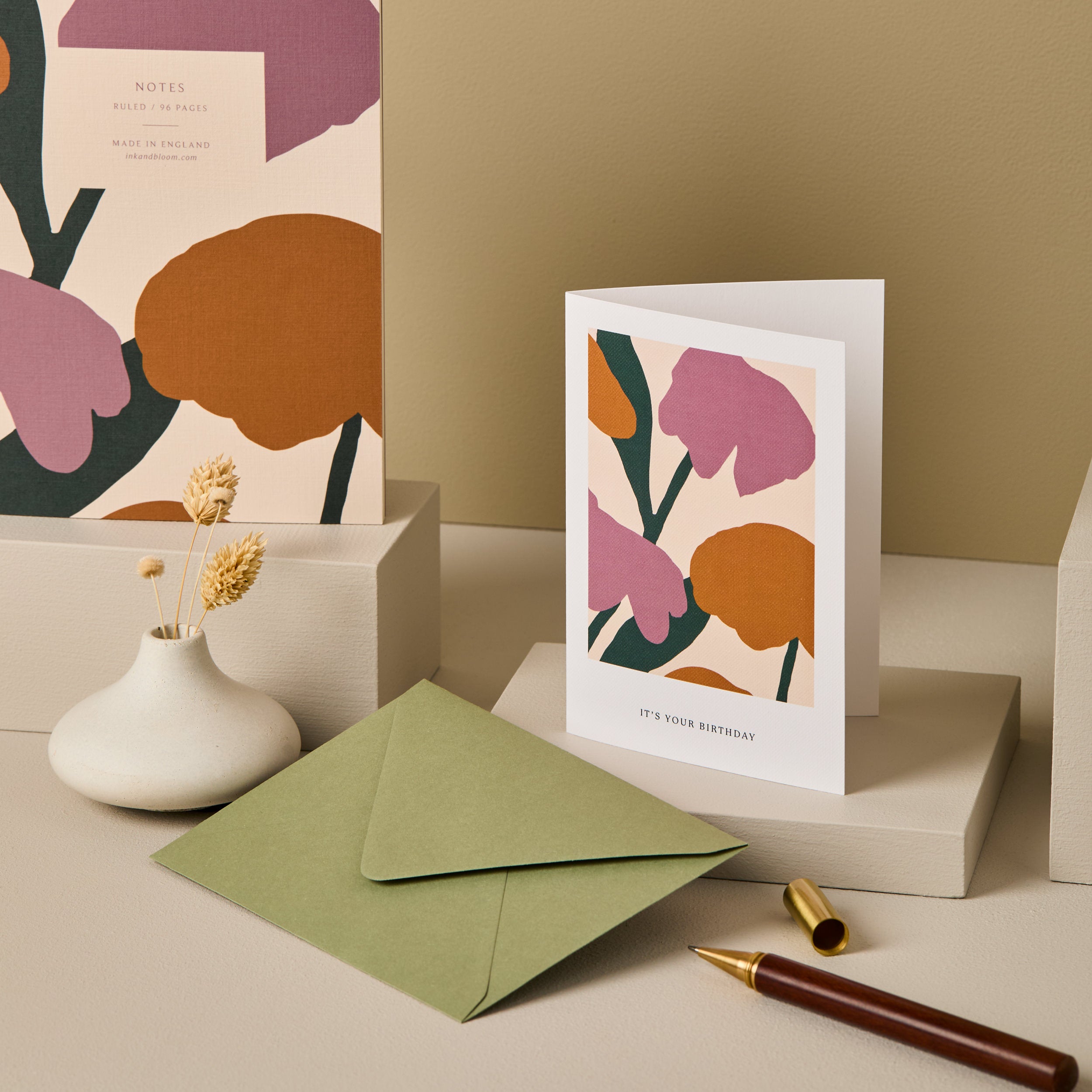 Ruled Notebook in Floral Pattern