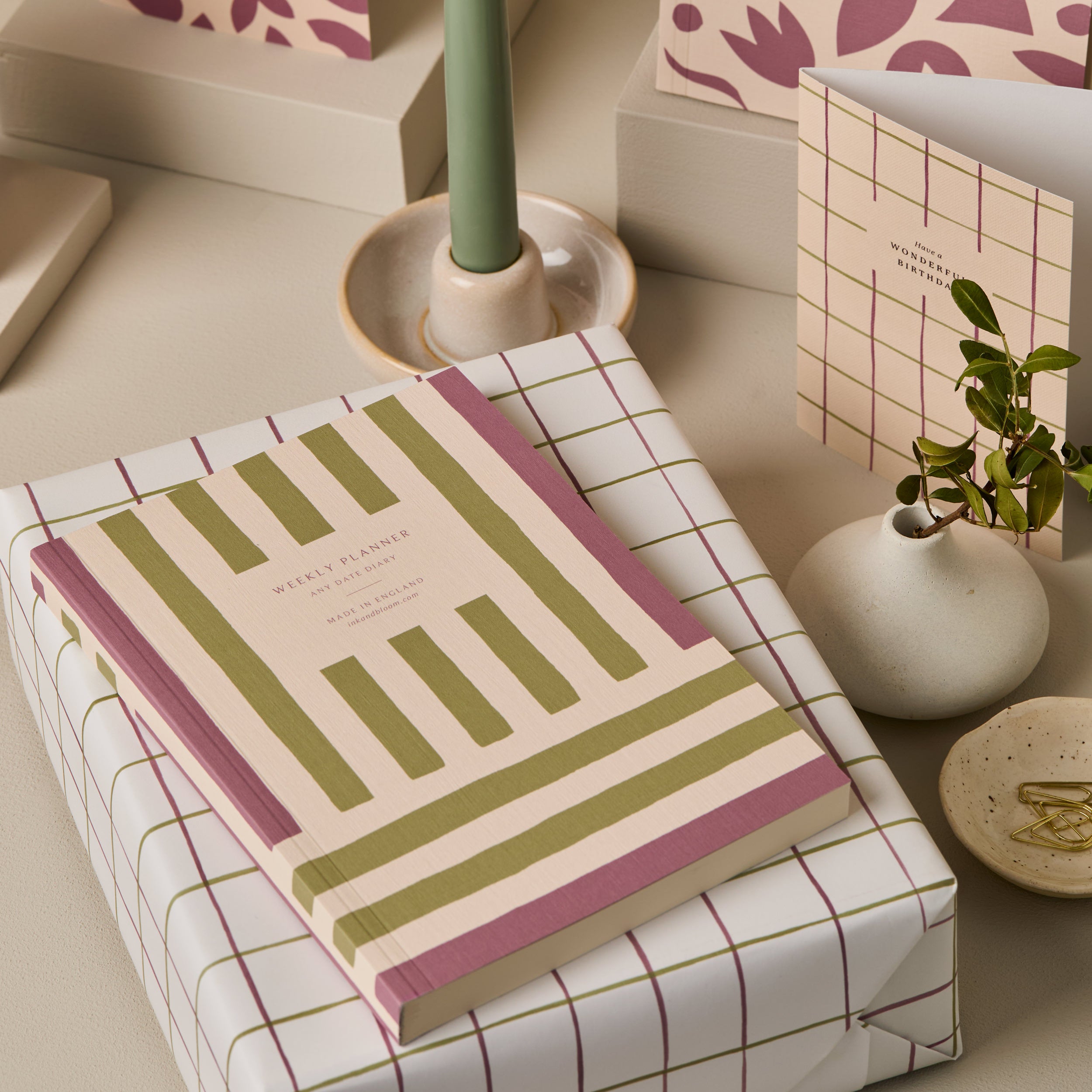 Purple & Green Checked Single Sided Wrap