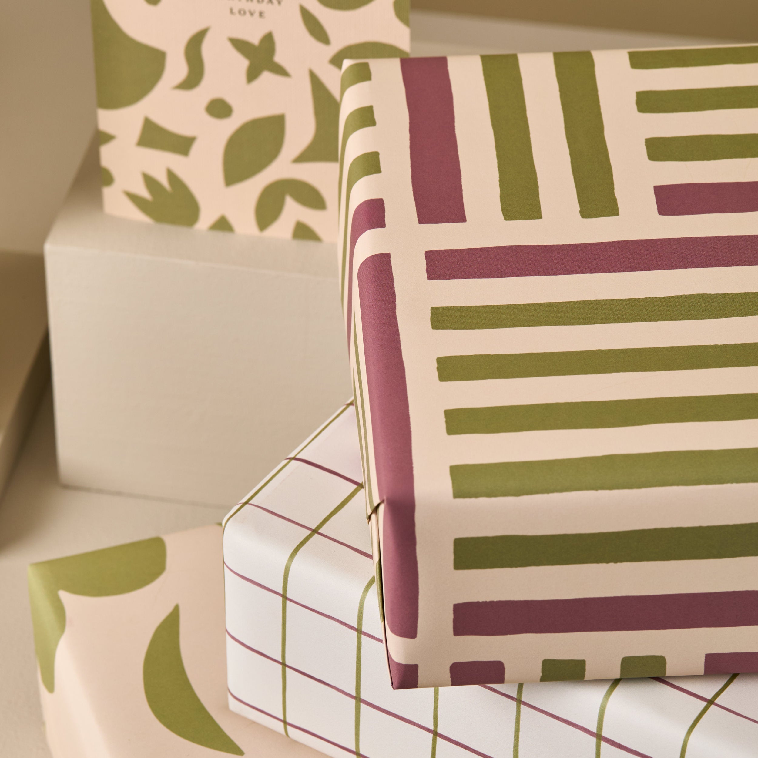 Purple & Green Striped Single Sided Wrap