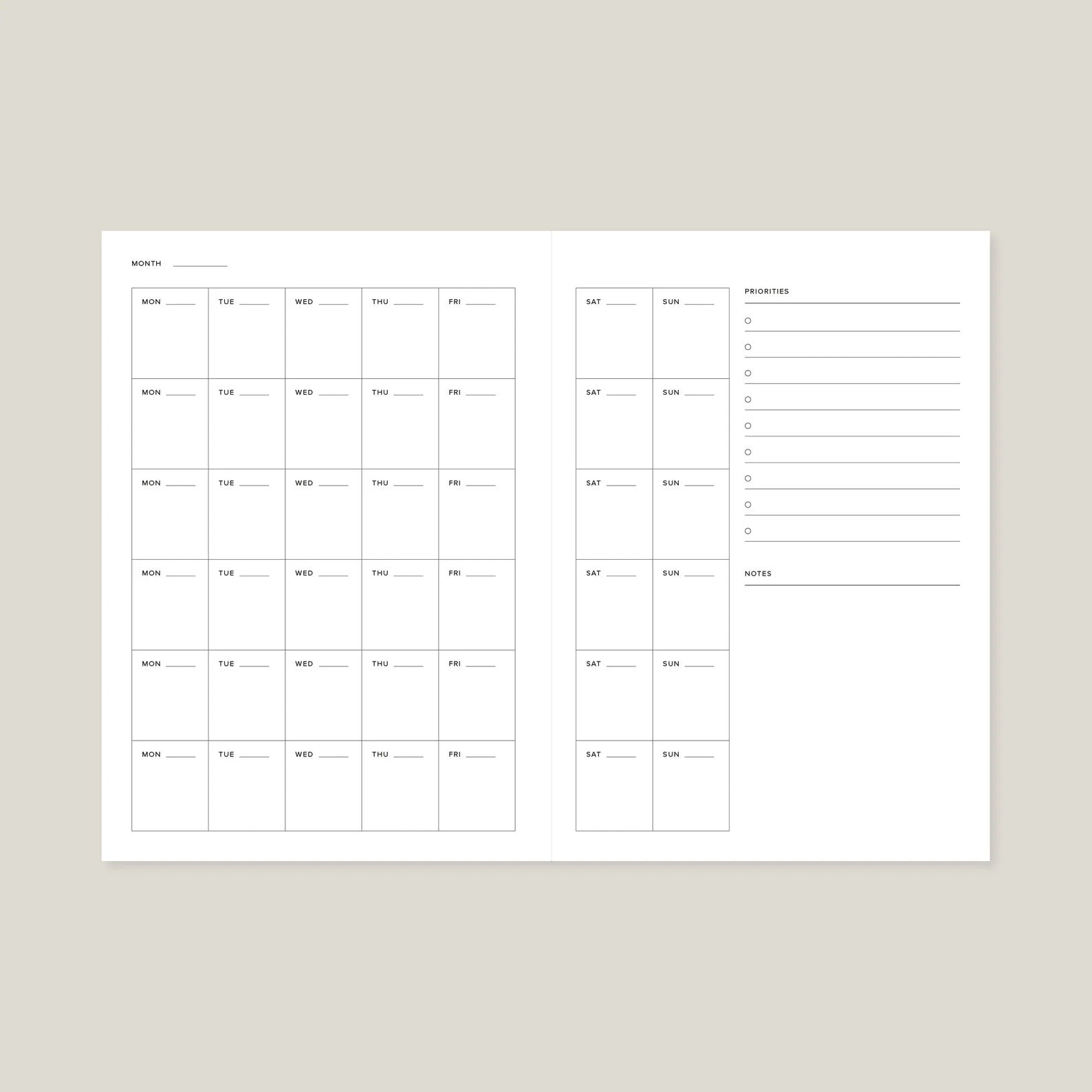 Weekly Planner, A5, Undated in Purple & Green Stripes