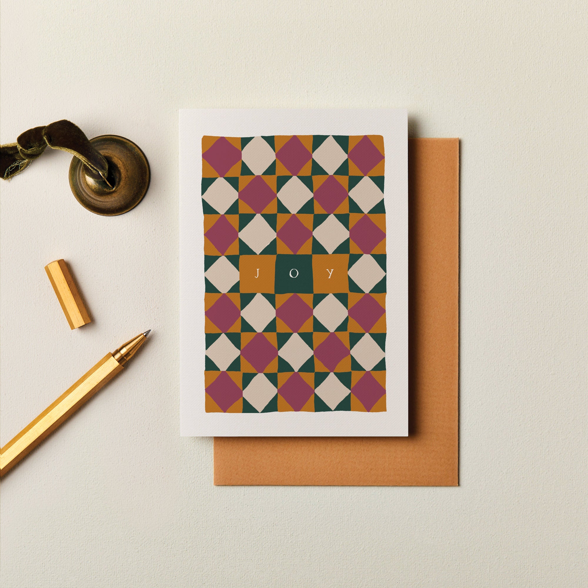 Pack of Four Geometric Christmas Cards