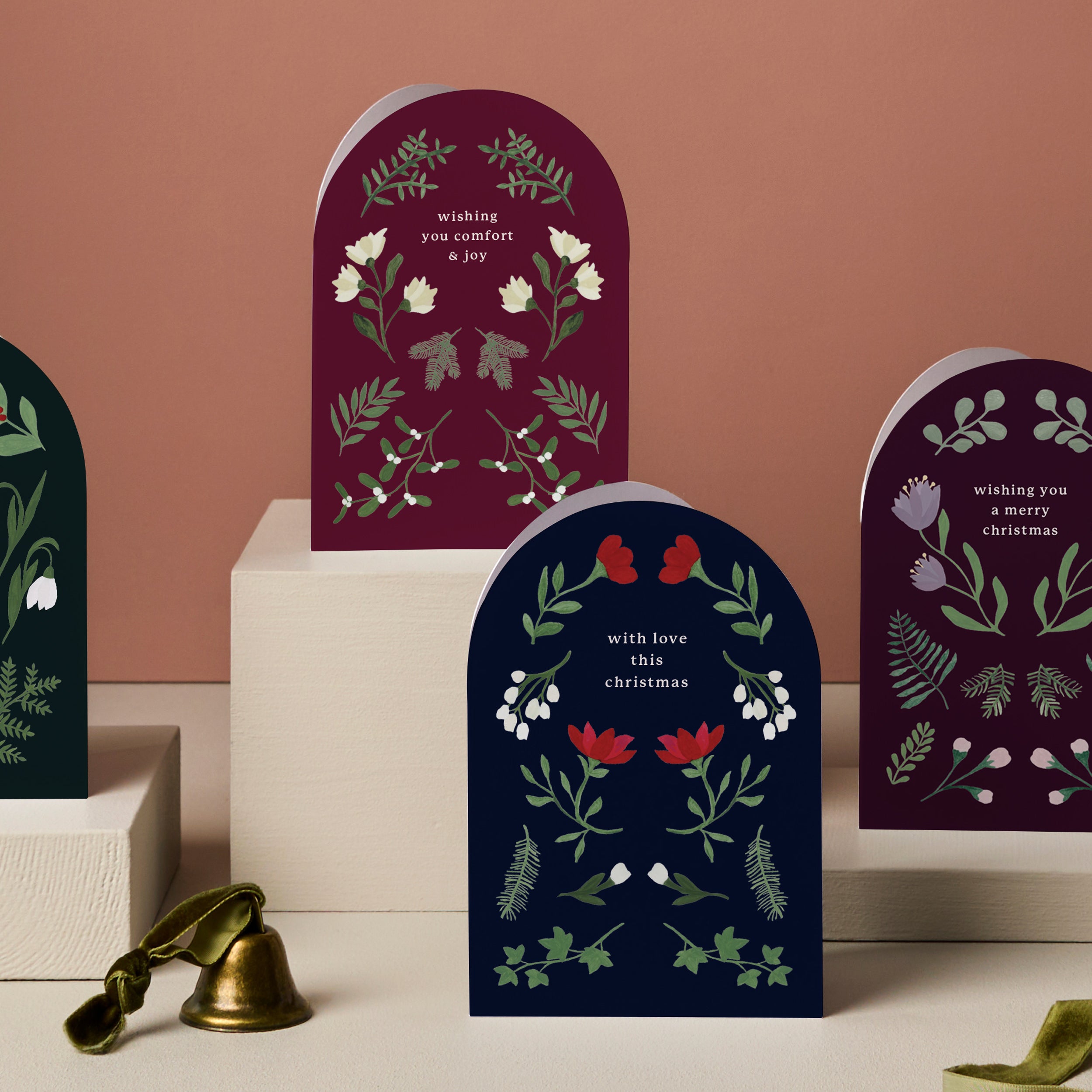 With Love This Christmas Arched Christmas Card