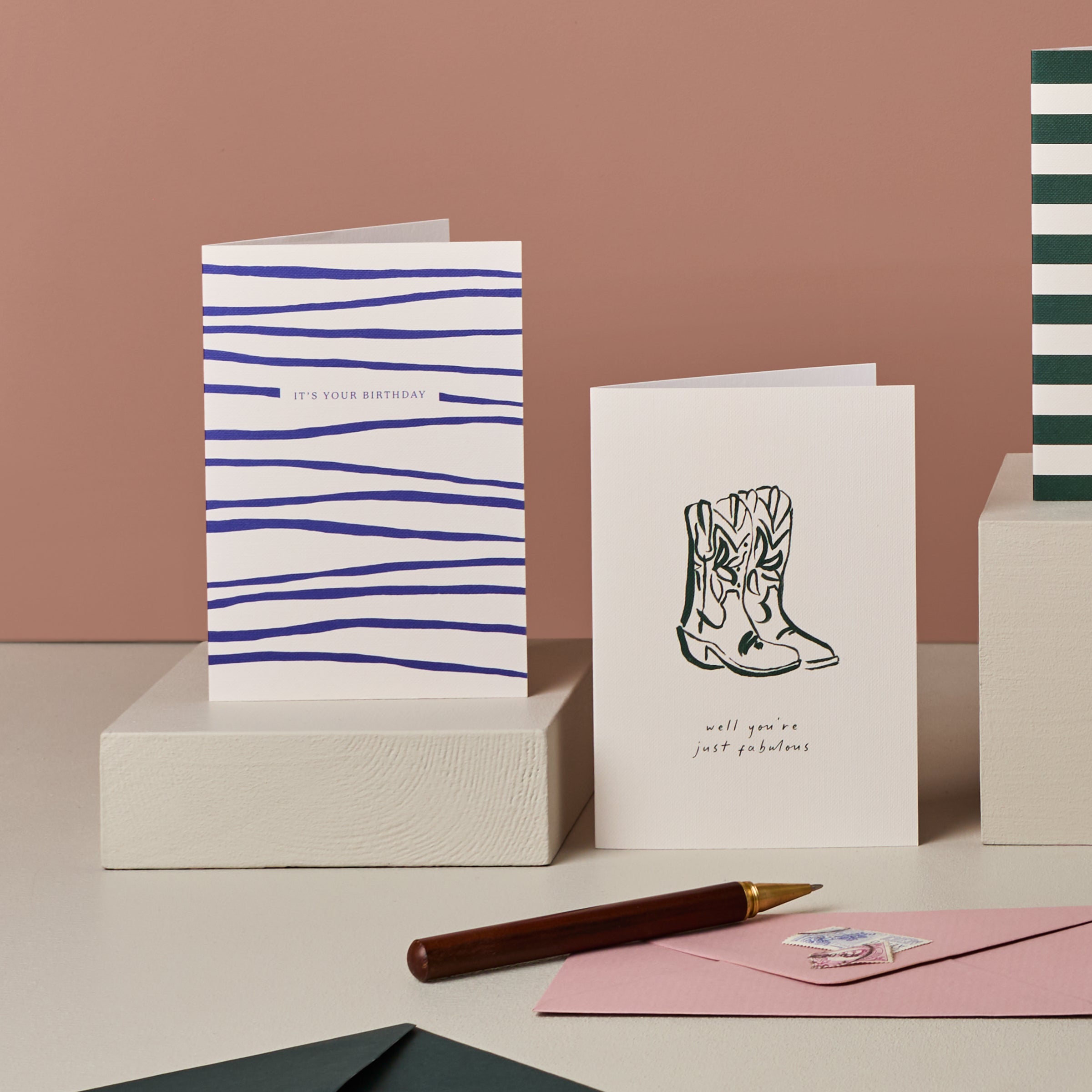 It's Your Birthday Blue Stripes Card