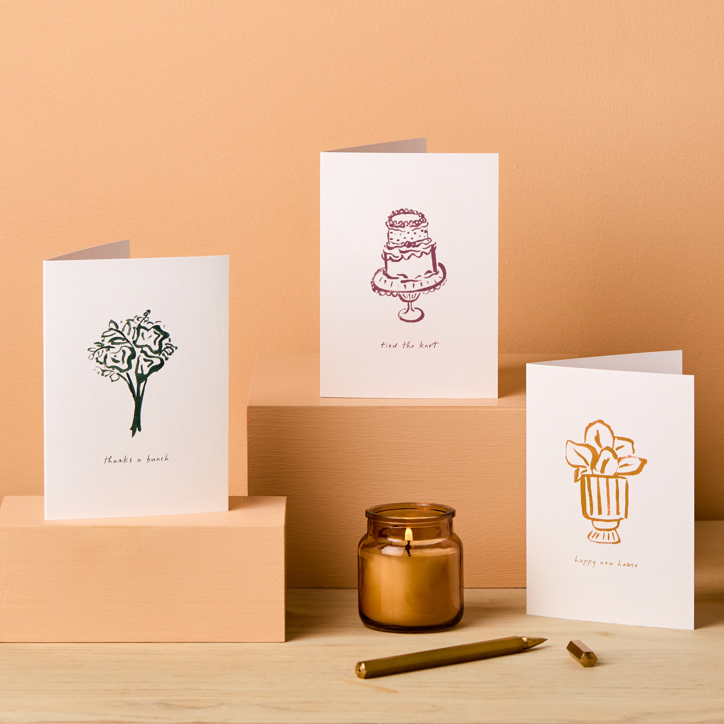 Tied the Knot Illustrated Wedding Card