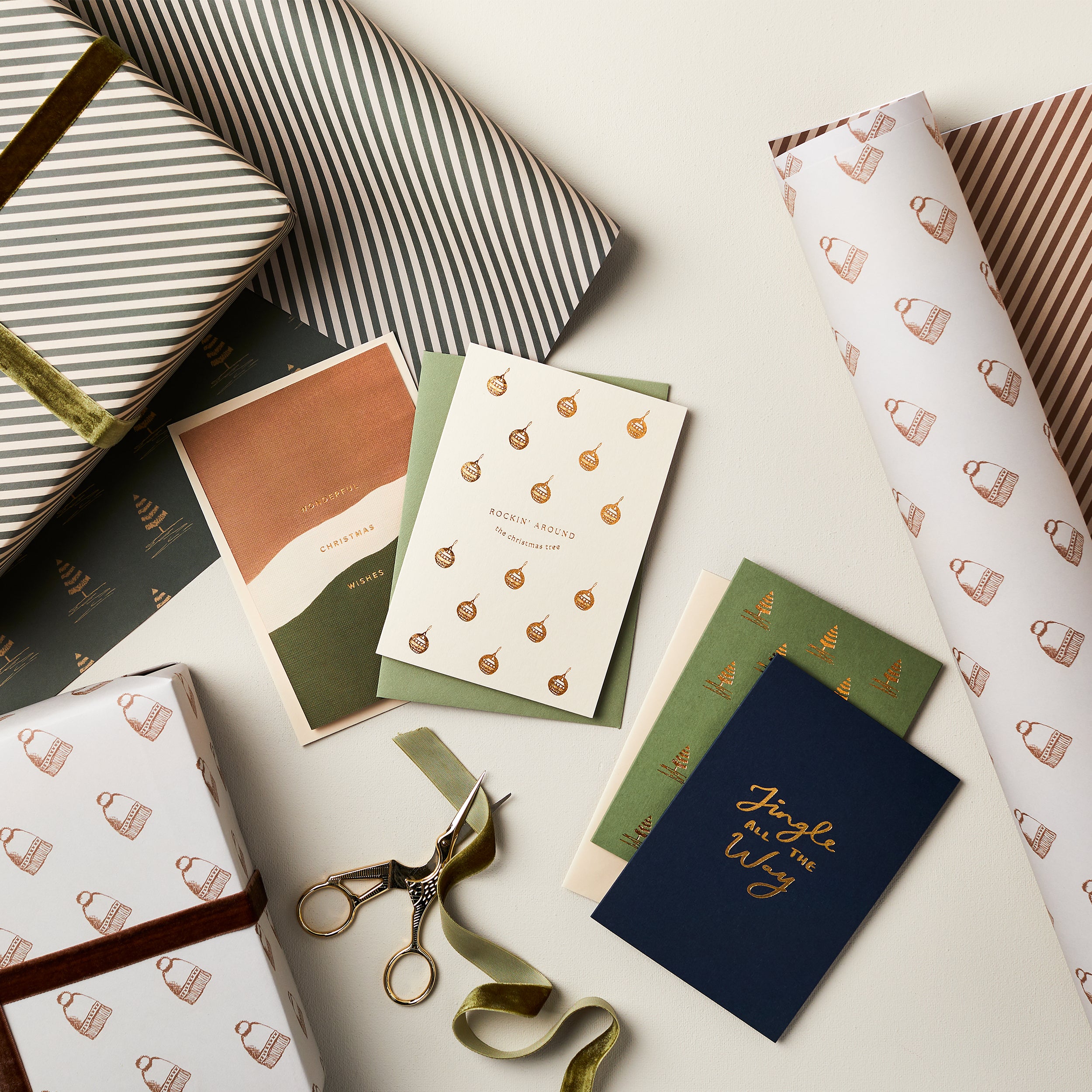 Jingle all the Way Foiled Card in Caramel SECONDS SALE
